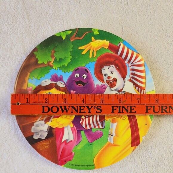 Vintage 1991 McDonald's Melamine Ware Children's Plate Dinner Ware Grimace - Picture 2 of 4